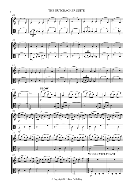 The Nutcracker Suite Violin Viola Duet Waltz Of The Flowers The Magic Castle On The Mountain Of Sweets Dance Of The Reed Flutes Page 2