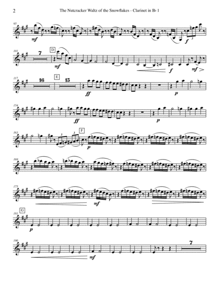 The Nutcracker Waltz Of The Snowflakes Clarinet In Bb 1 Transposed Part Page 2