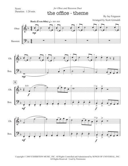 The Office Theme For Oboe And Bassoon Duet Page 2