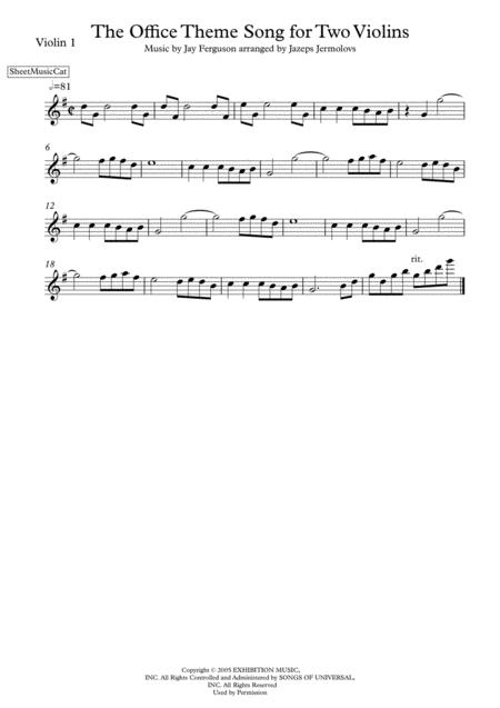 The Office Theme For Two Violins Violin Duo Page 2