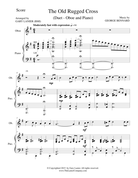 The Old Rugged Cross Duet Oboe And Piano Score And Parts Page 2