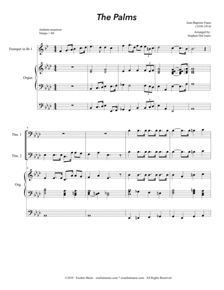 The Palms For Brass Quartet And Organ Alternate Version Page 2