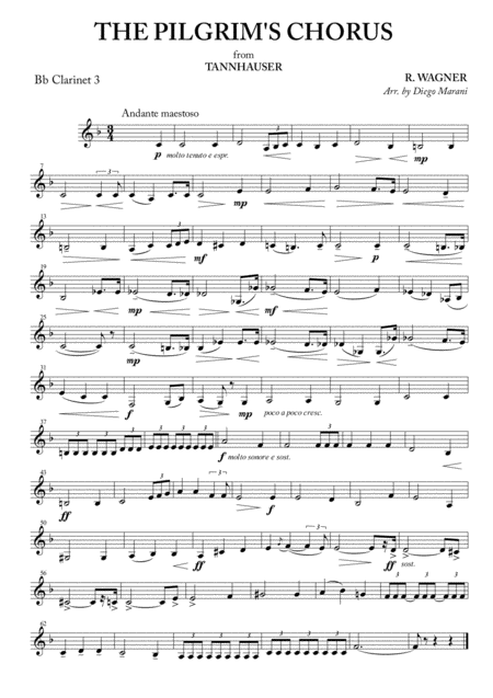 The Pilgrims Chorus For Clarinet Quartet Page 2