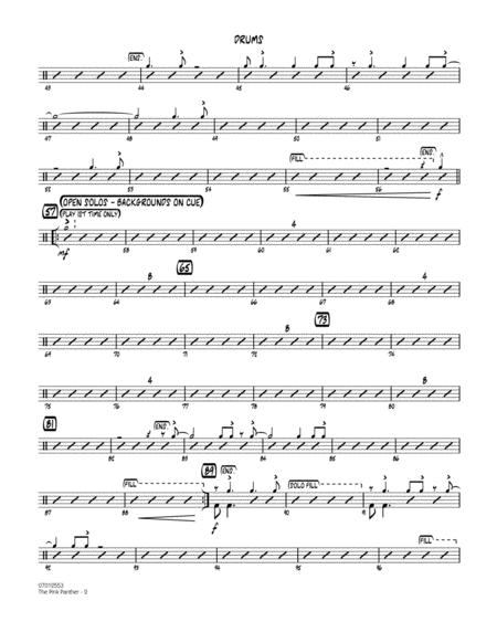 The Pink Panther Arr Mike Tomaro Drums Page 2