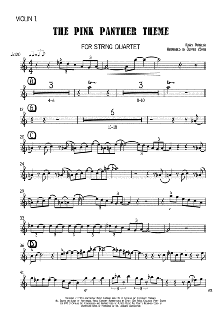 The Pink Panther For String Quartet Page 2