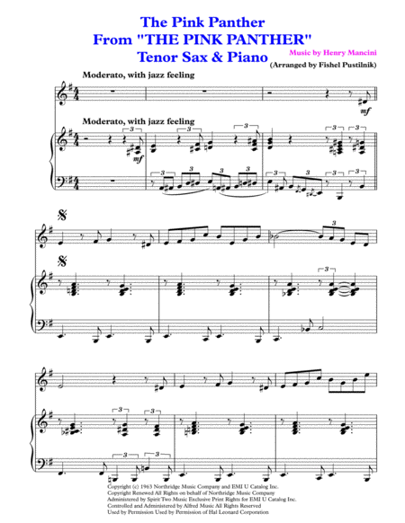 The Pink Panther For Tenor Sax And Piano Page 2