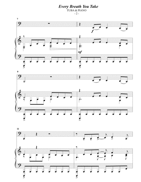 The Police Every Breath You Take For Tuba Piano Page 2