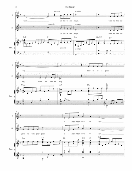 The Prayer Duet For Soprano And Alto Solo Page 2