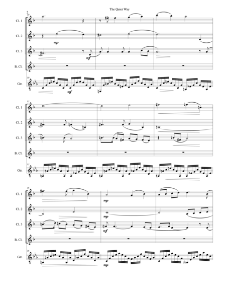 The Quiet Way For Clarinet Quartet And Guitar Page 2