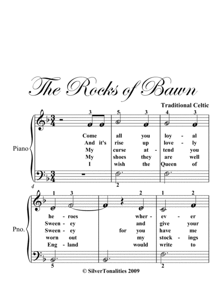 The Rocks Of Bawn Easy Piano Sheet Music Page 2