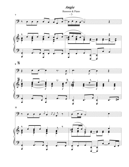 The Rolling Stones Angie For Bassoon Piano Page 2