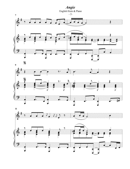 The Rolling Stones Angie For English Horn Piano Page 2