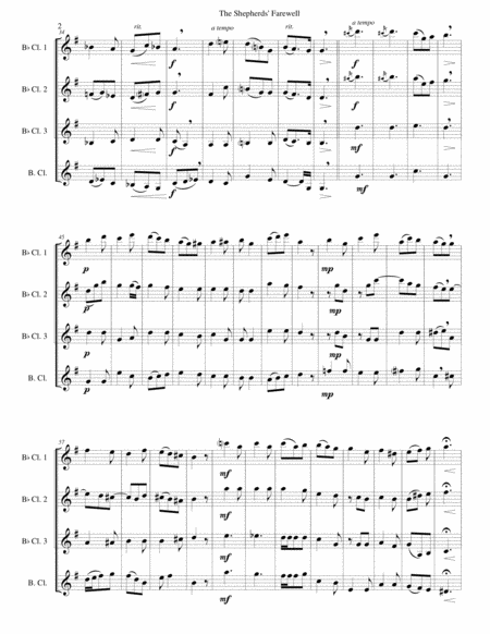 The Shepherds Farewell For Clarinet Quartet Page 2