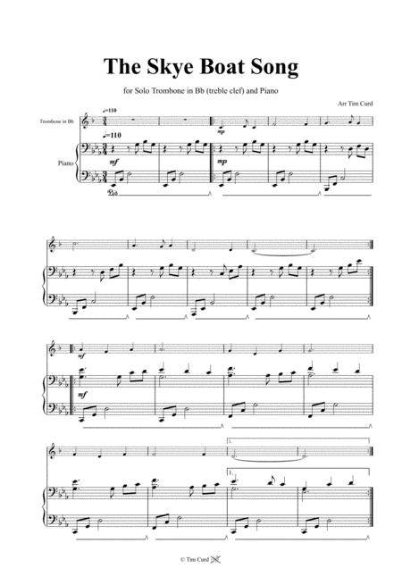 The Skye Boat Song For Solo Trombone In Bb Treble Clef And Piano Page 2