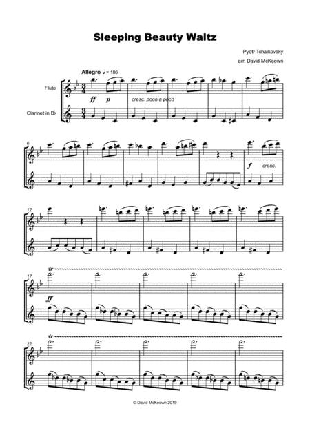 The Sleeping Beauty Waltz By Tchaikovsky For Flute And Clarinet Duet Page 2