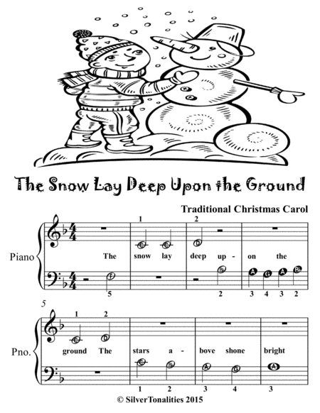 The Snow Lay Deep Upon The Ground Beginner Piano Sheet Music Tadpole Edition Page 2