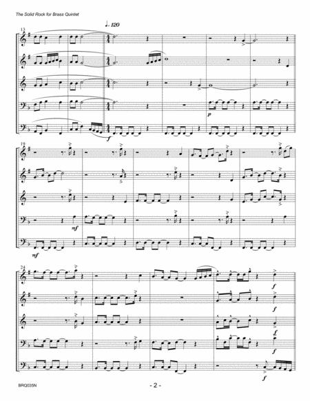The Solid Rock My Hope Is Built For Brass Quintet Page 2