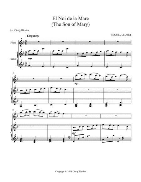 The Son Of Mary Arranged For Piano And Flute Page 2