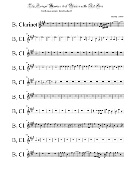 The Song Of Moses And Of Miriam At The Red Sea Clarinet Page 2