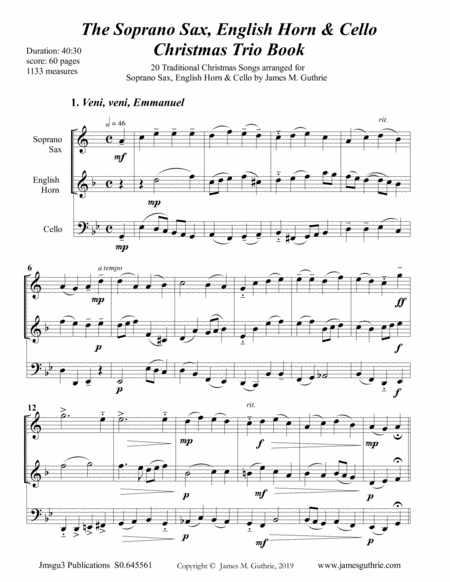 The Soprano Sax English Horn Cello Christmas Trio Book Page 2