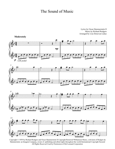 The Sound Of Music For Late Intermediate Piano Page 2