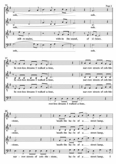 The Sound Of Silence A Cappella Page 2