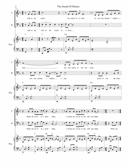 The Sound Of Silence For 2 Part Choir Tb Page 2