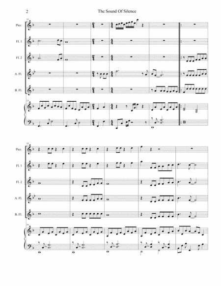 The Sound Of Silence For Flute Ensemble Page 2