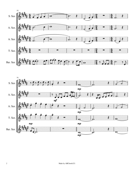 The Sound Of Silence For Saxophone Quintet Page 2