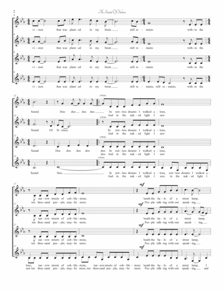 The Sound Of Silence For Ssaa A Cappella Quartet Page 2