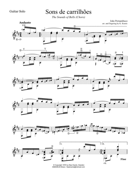 The Sounds Of Bells Sons De Carrilhoes For Guitar Solo Page 2