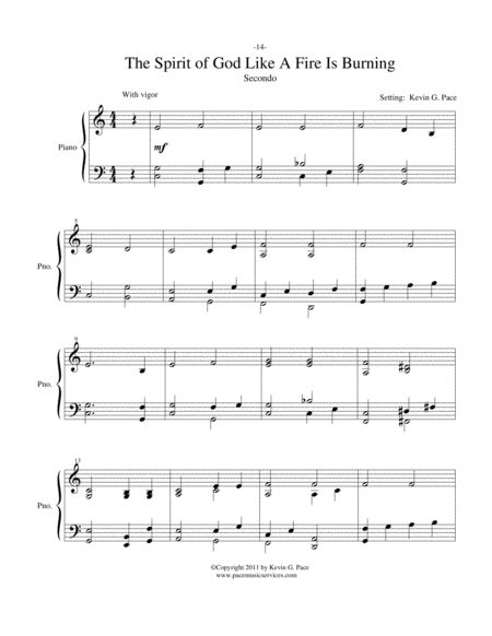 The Spirit Of God Like A Fire Is Burning Easy Piano Duet Page 2