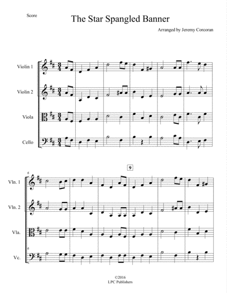 The Star Spangled Banner For String Quartet Page 2