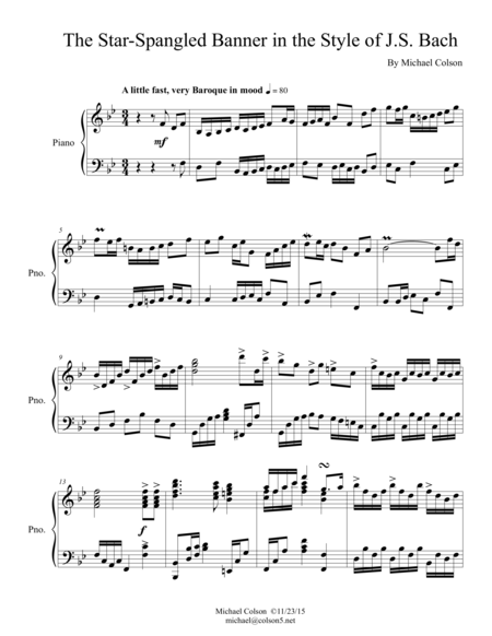 The Star Spangled Banner In The Style Of Js Bach Page 2