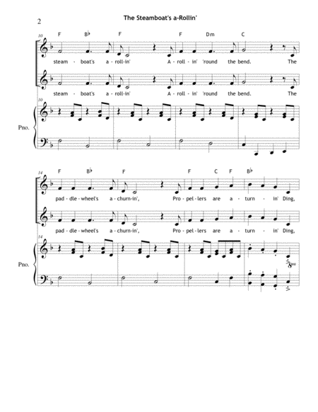 The Steamboats A Rollin Unison 2 Part Page 2