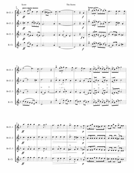 The Storm Arranged For Clarinet Quartet Page 2