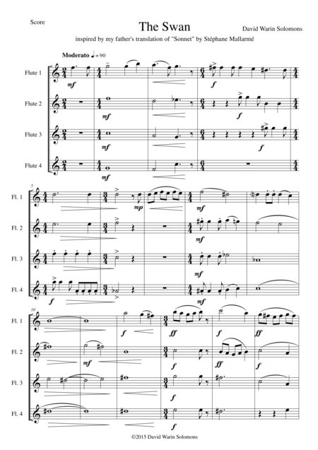 The Swan For Flute Quartet Page 2