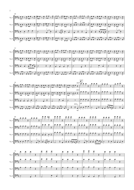 The Trout 4th Movement For Cello Quartet Page 2