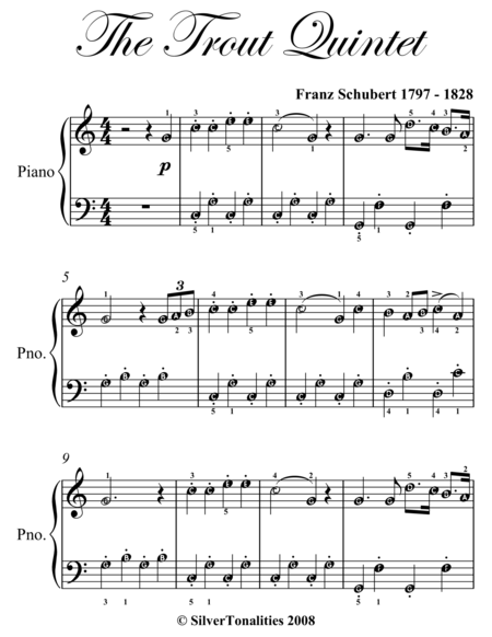 The Trout Easy Piano Sheet Music Page 2