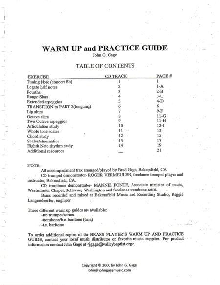 The Trumpet Players Warm Up And Practice Guide Page 2