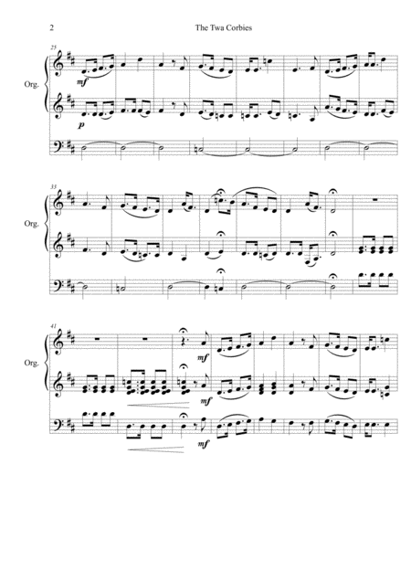 The Twa Corbies Border Ballad Arranged For Organ Page 2