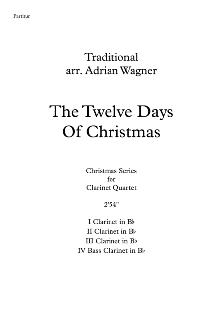 The Twelve Days Of Christmas Clarinet Quartet B Cl Arr Adrian Wagner Page 2