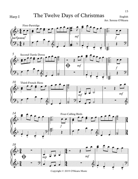 The Twelve Days Of Christmas Harp I Page 2