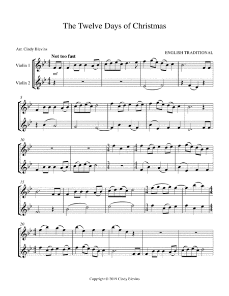 The Twelve Days Of Christmas Violin Duet Page 2