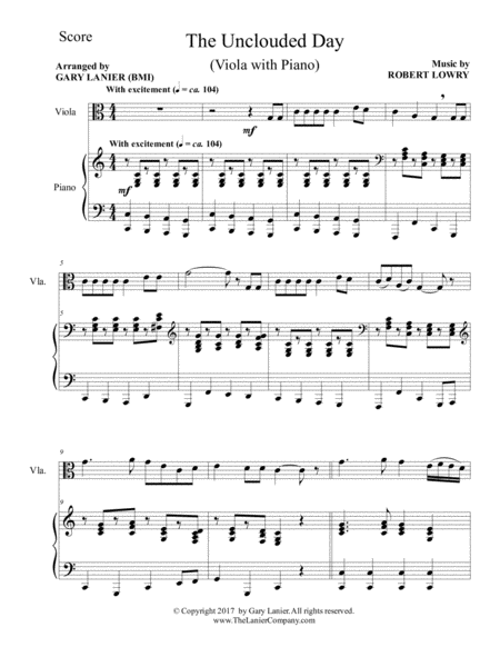 The Unclouded Day Viola Piano With Score Vla Part Page 2