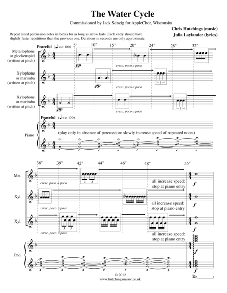 The Water Cycle For Childrens Choir 2 4 Parts Piano And Percussion Page 2
