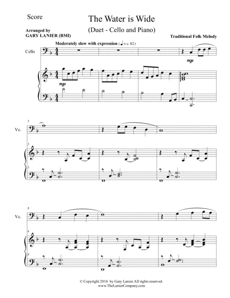 The Water Is Wide Cello Piano With Parts Page 2