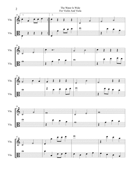 The Water Is Wide For Violin And Viola Page 2