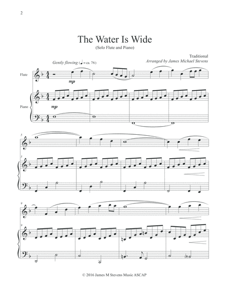 The Water Is Wide Solo Flute Piano Page 2