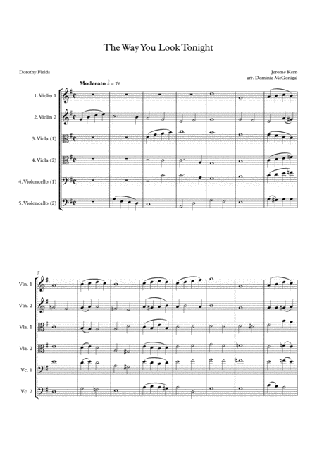 The Way You Look Tonight String Quintet Page 2